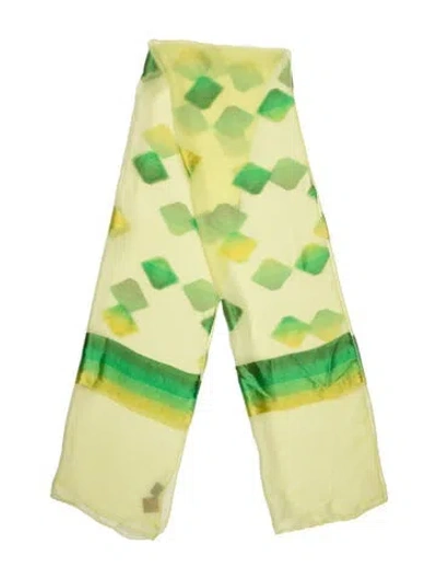 Pre-owned Missoni Silk Patterned Scarf In Green