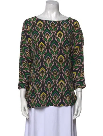 Pre-owned Missoni Silk Printed Blouse In Green