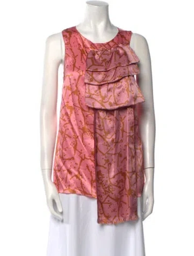 Pre-owned Missoni Silk Printed Blouse In Pink