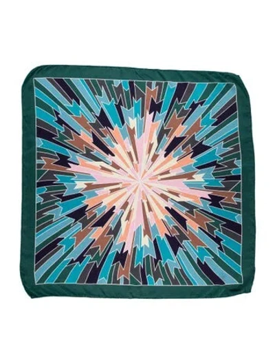 Pre-owned Missoni Silk Printed Scarf In Green
