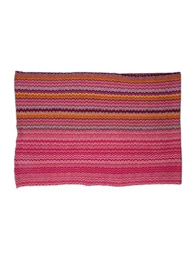Pre-owned Missoni Silk Printed Scarf In Pink