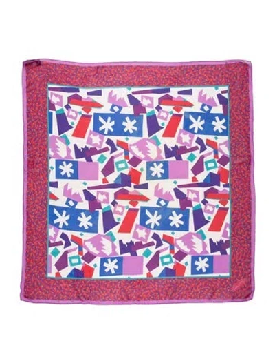 Pre-owned Missoni Silk Printed Scarf In Purple