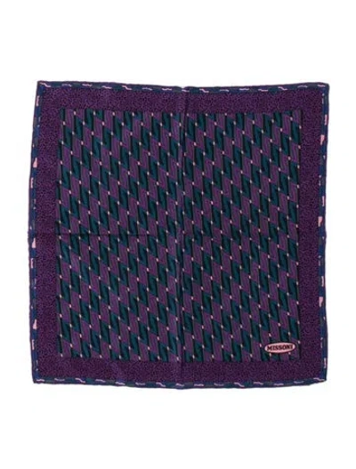 Pre-owned Missoni Silk Printed Scarf In Purple