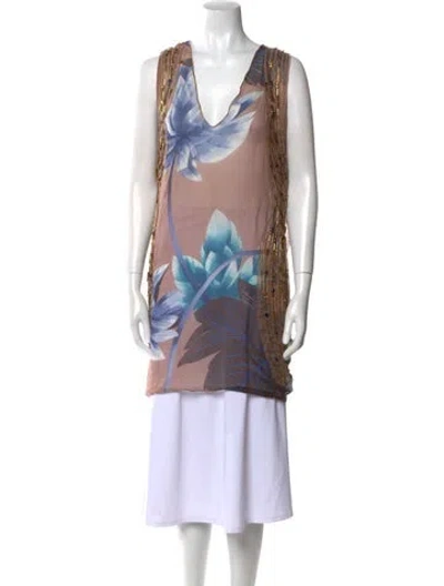 Pre-owned Missoni Silk Printed Tunic In Multi