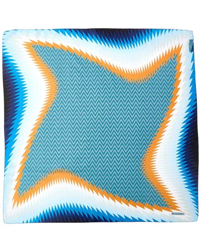 Missoni Silk Scarf In Blue