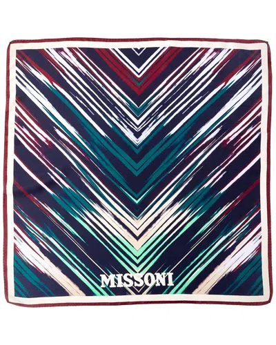 Missoni Silk Scarf In Blue