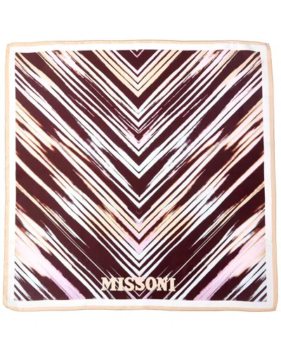 Missoni Silk Scarf In Brown
