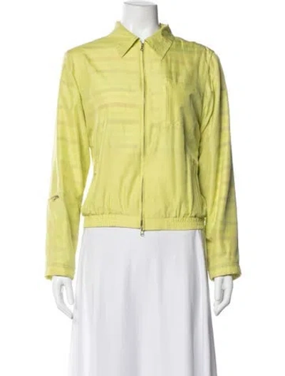 Pre-owned Missoni Silk Striped Jacket In Yellow