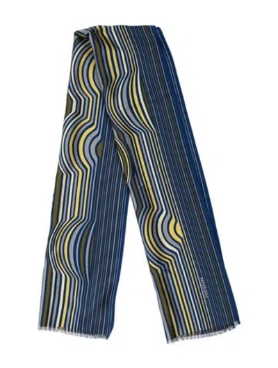Pre-owned Missoni Silk Striped Scarf In Blue