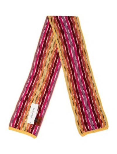 Pre-owned Missoni Silk Striped Scarf In Green