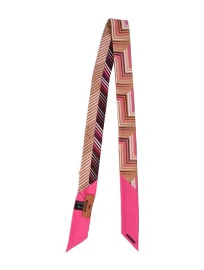 Pre-owned Missoni Silk Striped Scarf In Pink