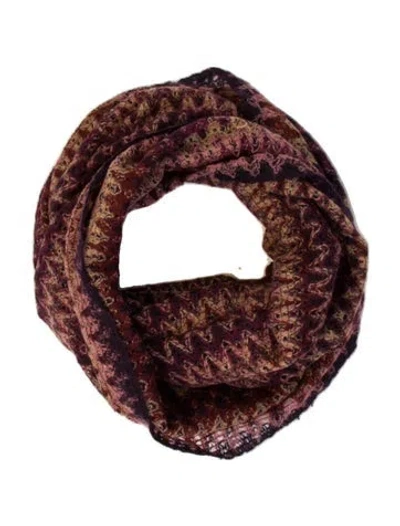 Pre-owned Missoni Silk Striped Scarf In Red