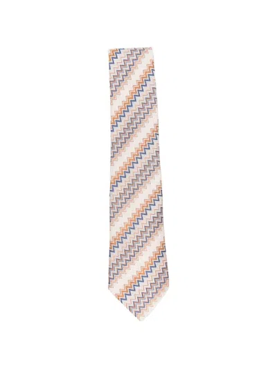 Missoni Silk Tie In Brown