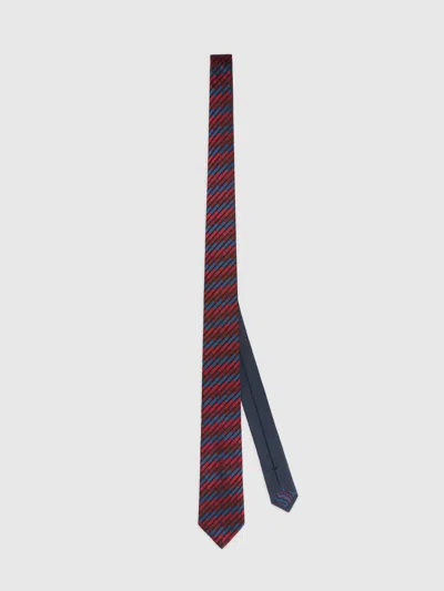 Missoni Silk Tie With Oblique Stripes In Multi