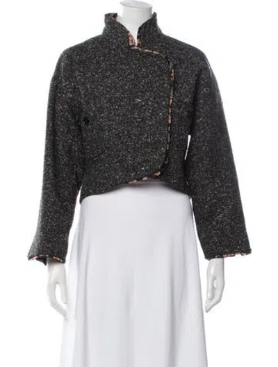 Pre-owned Missoni Silk Tweed Pattern Jacket In Black