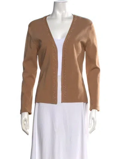 Pre-owned Missoni Silk V-neck Sweater In Brown/neutrals