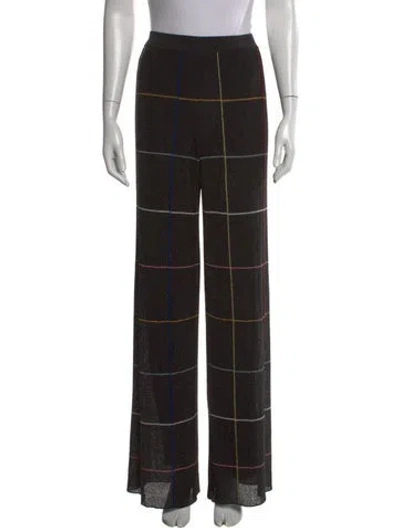 Pre-owned Missoni Silk Wide Leg Pants In Black