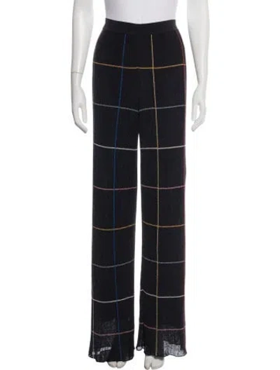 Pre-owned Missoni Silk Wide Leg Pants In Black