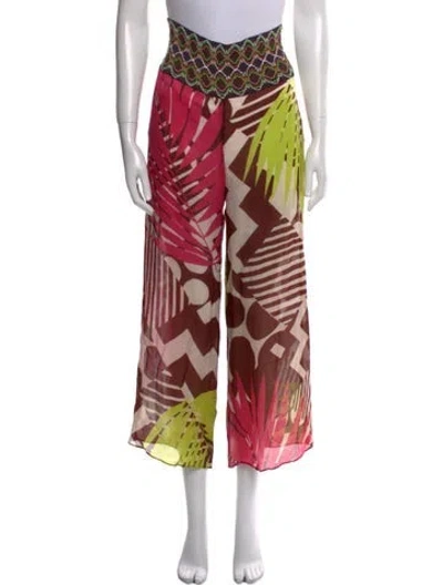 Pre-owned Missoni Silk Wide Leg Pants In Multi