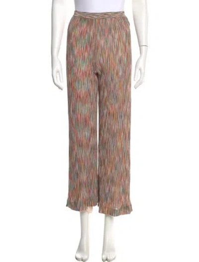 Pre-owned Missoni Silk Wide Leg Pants In Neutral