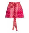 Missoni Printed Belted Satin Cover-up Shorts In Red