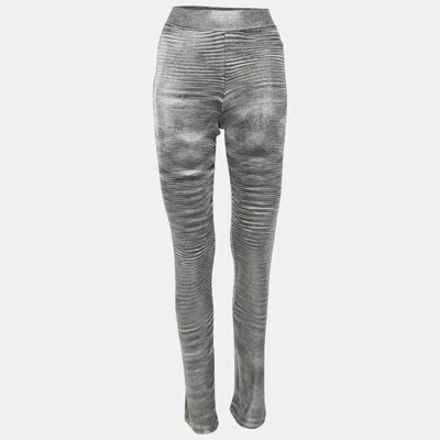 Missoni Silver Jersey Straight Pants In Gray