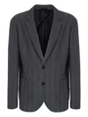 Missoni Single-breasted Jacket With Zigzag Pattern In Gray
