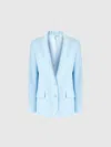 Missoni Single-breasted Blazer In Cotton And Zig Zag Viscose Tone On Tone In Light Blue