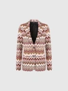 Missoni Single-breasted Blazer In Cotton And Zigzag Viscose In Multicoloured