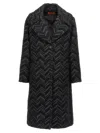 Missoni Single-breasted Chevron Lamé Coat Coats, Trench Coats Black In Black