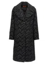 Missoni Single-breasted Chevron Lamé Coat Coats, Trench Coats Black