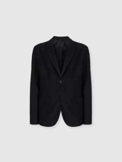 Missoni Single-breasted Jacket With Zigzag Pattern In Black