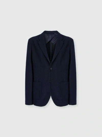 Missoni Single-breasted Jacket With Zigzag Pattern In Blue