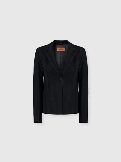 MISSONI Single-Breasted Tone-on-Tone Zigzag Cotton and Viscose Blazer