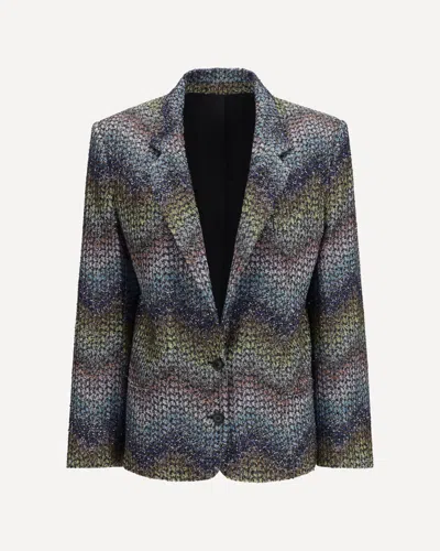 Missoni Single-breasted Lamé Viscose Blazer In Gray