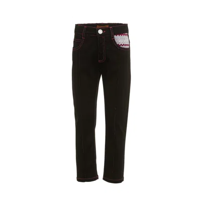 Missoni Kids' Skinny Jeans With Contrast Stitching In Black