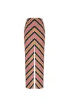 Missoni Chevron Slits Maxi Skirt In Brown