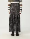 Missoni Patterned-jacquard Metallic-knit Midi Skirt In Brown