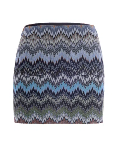 Missoni Chevron Snake-patterned Mini Skirt In Multi