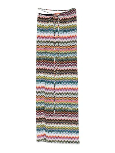 Missoni Mare Striped Metallic Crochet-knit Maxi Wrap Skirt In Multi