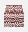 Missoni Cotton-blend Miniskirt In Black/fuchsia