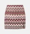 Missoni Cotton-blend Miniskirt In Black/fuchsia