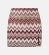 Missoni Cotton-blend Miniskirt In Black/fuchsia