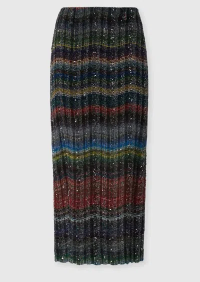 Missoni Long Pencil Skirt With Wave Pattern In Multi