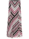 Missoni Multicolor Pink And Brown Long Skirt In Multicolour