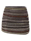 Missoni Asymmetrical Mini Skirt In Herringbone Stripe Knit In Multi