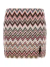 Missoni Pink Mini Skirt With Zig Zag Motif In Cotton And Viscose Blend Woman In Pink