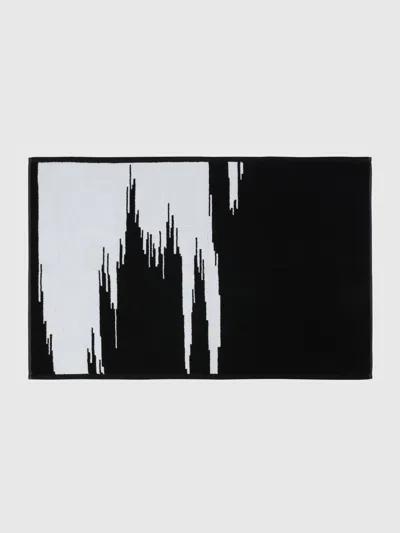 Missoni Slub 60x90 Cm Bath Mat In Slub Cotton In Black,white