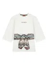 Missoni Sleeve-print Dress In White