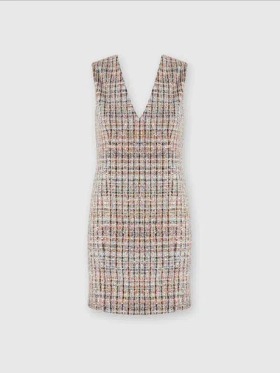 MISSONI MISSONI SLEEVELESS BOUCLÉ CHECKERED MINI-DRESS WITH SEQUINS
